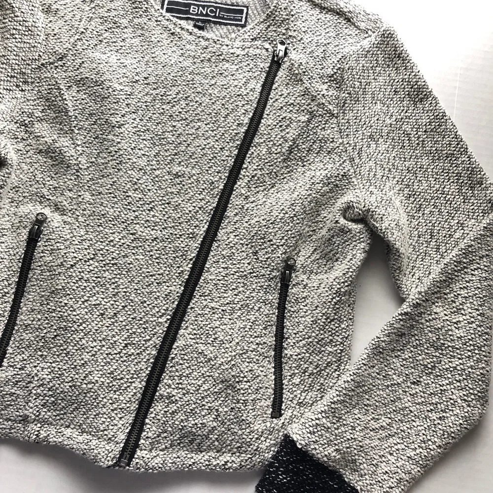 BNCI By Blanc Noir Asymmetrical Zip Sweater Coat Cardigan